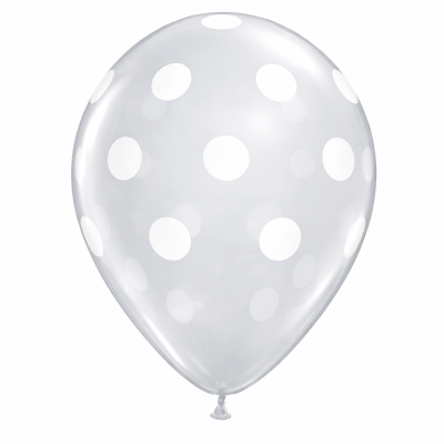 Balão transparente com bolinhas brancas