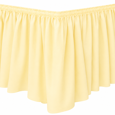 Saia de mesa elástica amarela clara com pregas