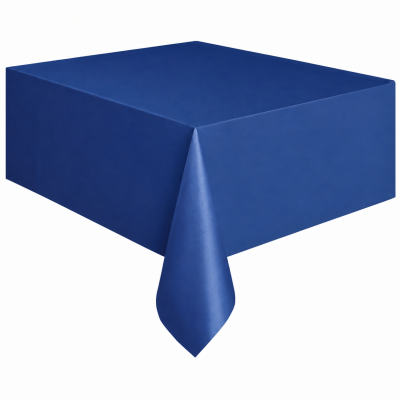 Toalha de mesa quadrada azul simples em tecido liso