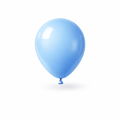 Balão azul claro látex brilhante amarrado