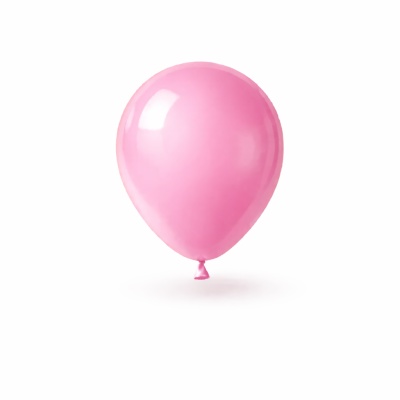 Balão rosa insuflado com acabamento brilhante