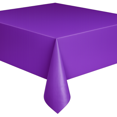 Toalha de mesa quadrada roxa com textura lisa