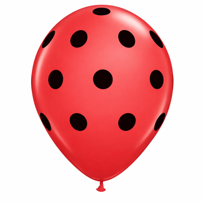 Balão vermelho com pintas pretas