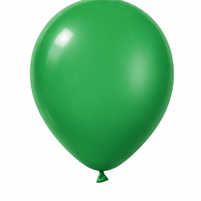 Balão verde de látex sobre fundo branco