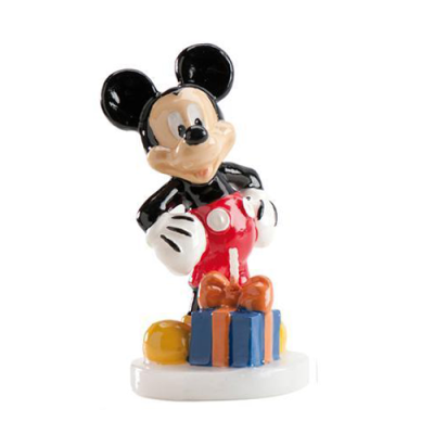 Figura cerâmica brilhante do Mickey Mouse com presentes