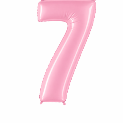 Balão cor-de-rosa em forma de número 7