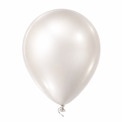 Balão de festa branco pérola com fita enrolada