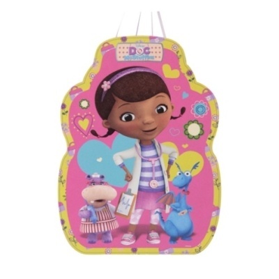 Painel decorativo colorido com personagem Doc McStuffins e amigos