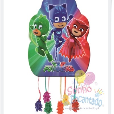 PiÃ£o ou jogo de puxar PJ Masks com fitas coloridas