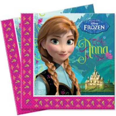 Guardanapos de papel Disney Frozen com personagem Anna e castelo
