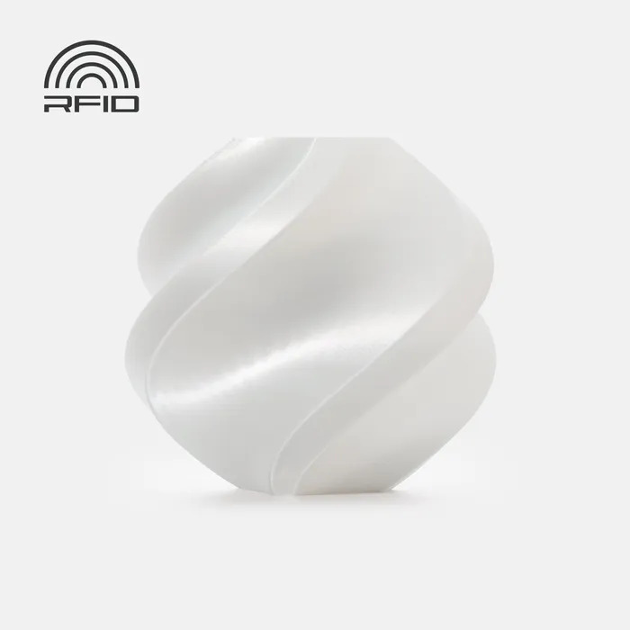 Dispositivo branco ondulado com texto RFID e logotipo de arcos concêntricos