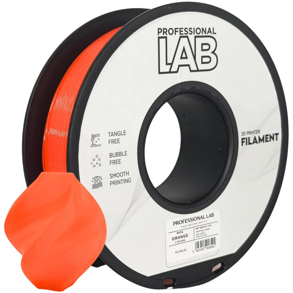Carretel de filamento laranja para impressora 3D PROFESSIONAL LAB
