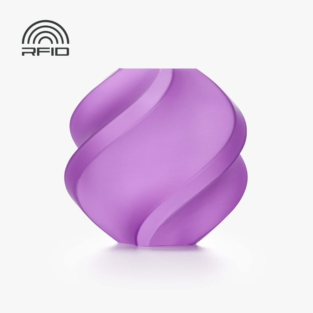 Vaso decorativo roxo em vidro fosco com padrão espiral