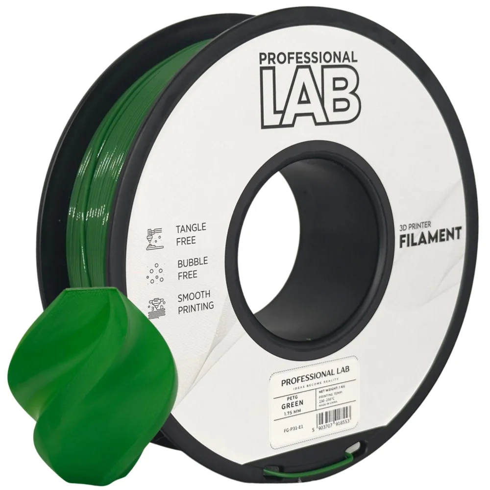 Rolo de filamento verde para impressora 3D