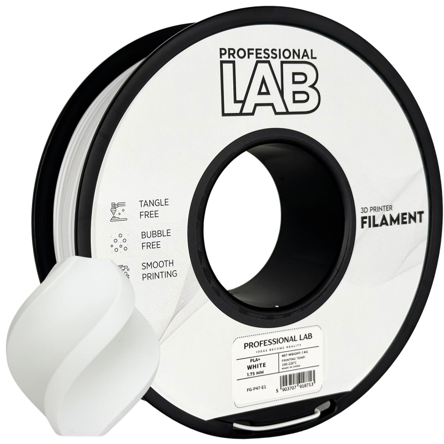 Filamento branco Professional Lab para impressora 3D em rolo