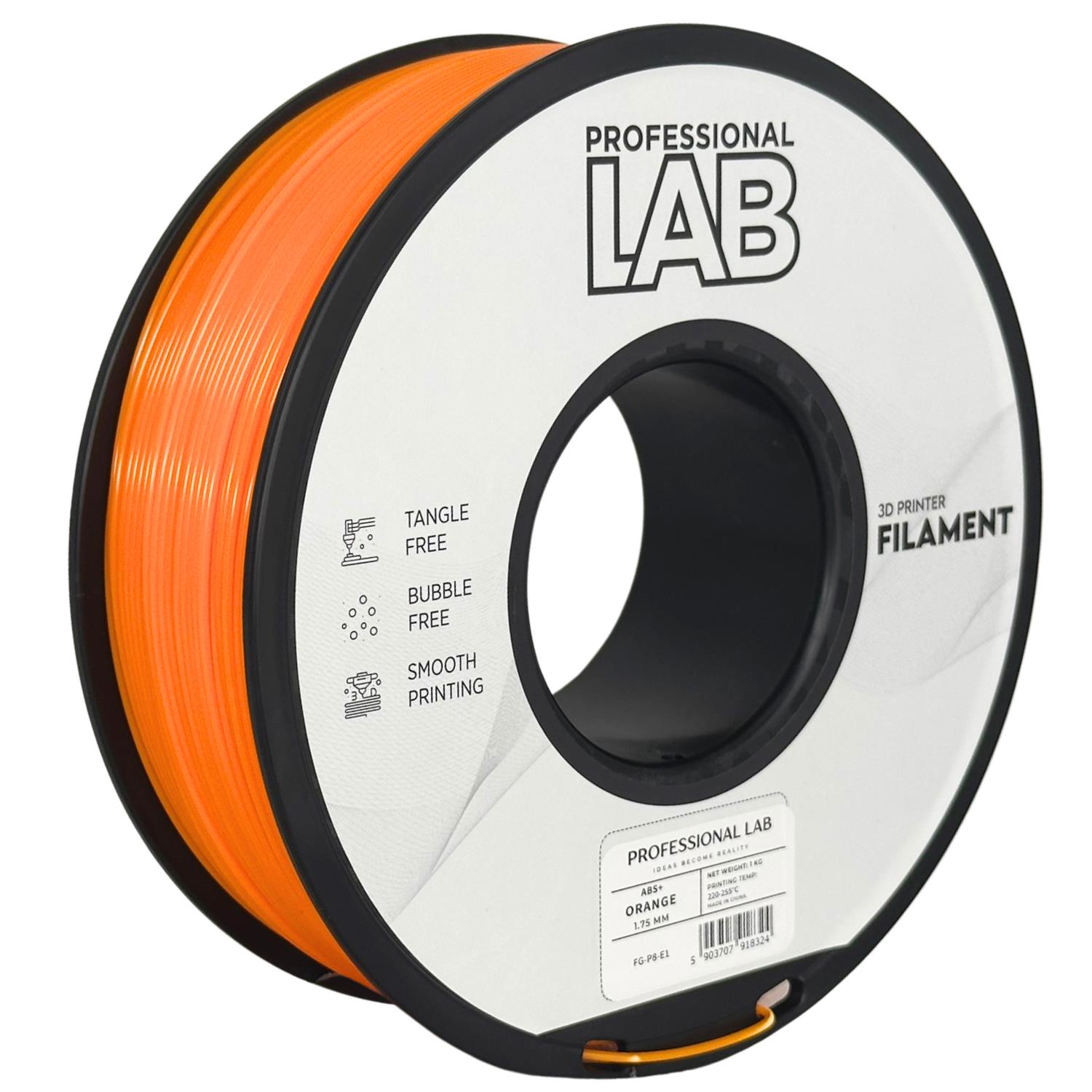 Rolo de filamento laranja para impressora 3D da PROFESSIONAL LAB