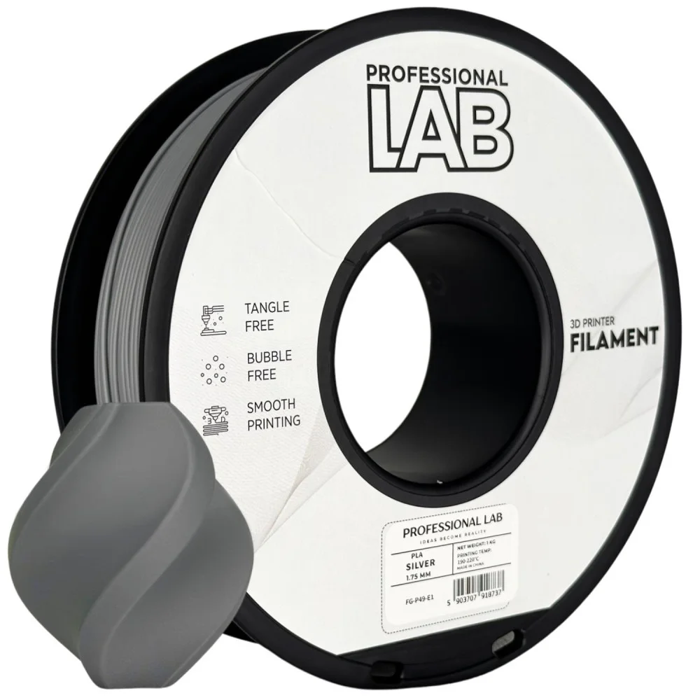 Carretel de filamento para impressora 3D prata da marca Professional Lab