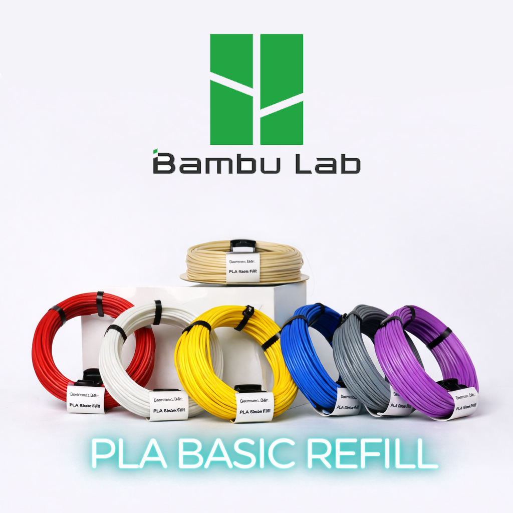 Bobinas coloridas de filamento PLA Basic Refill da Bambu Lab