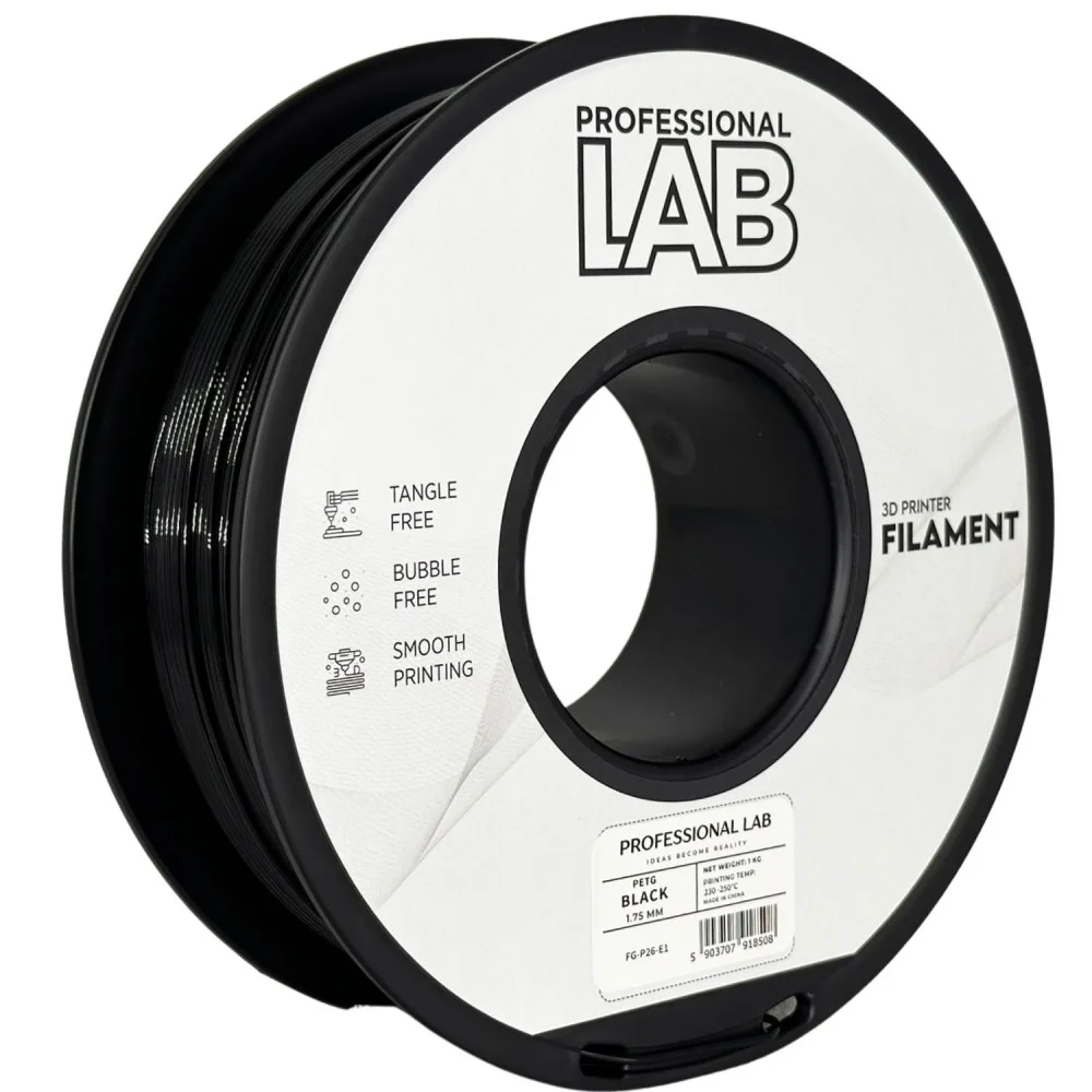 Carretel preto de filamento para impressora 3D da PROFESSIONAL LAB