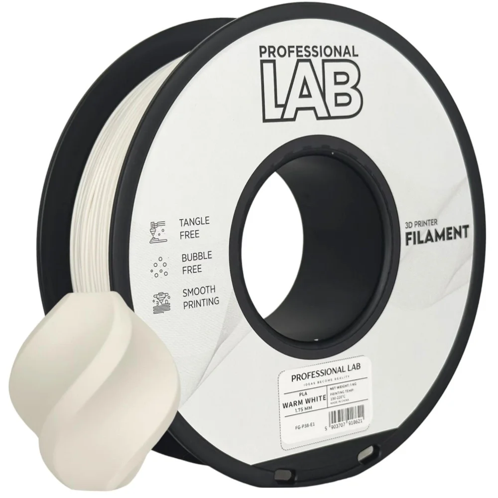 Rolo de filamento para impressora 3D branco quente Professional Lab com peça 3D impressa