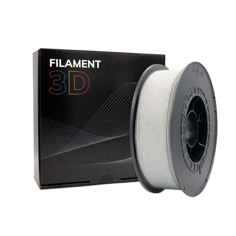 Carretel de filamento 3D cinzento com caixa preta