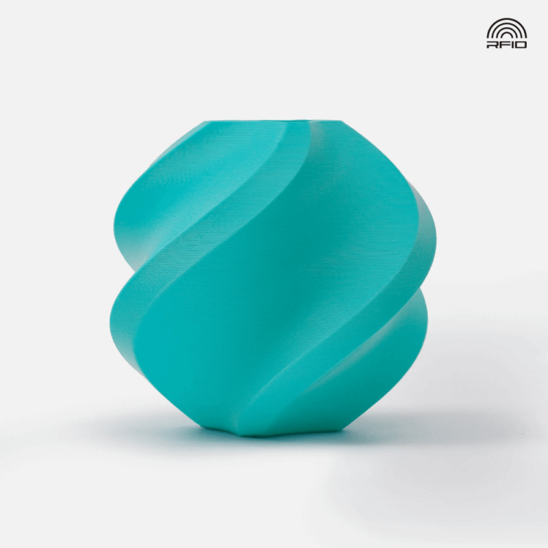 Vaso decorativo azul turquesa com textura ondulada