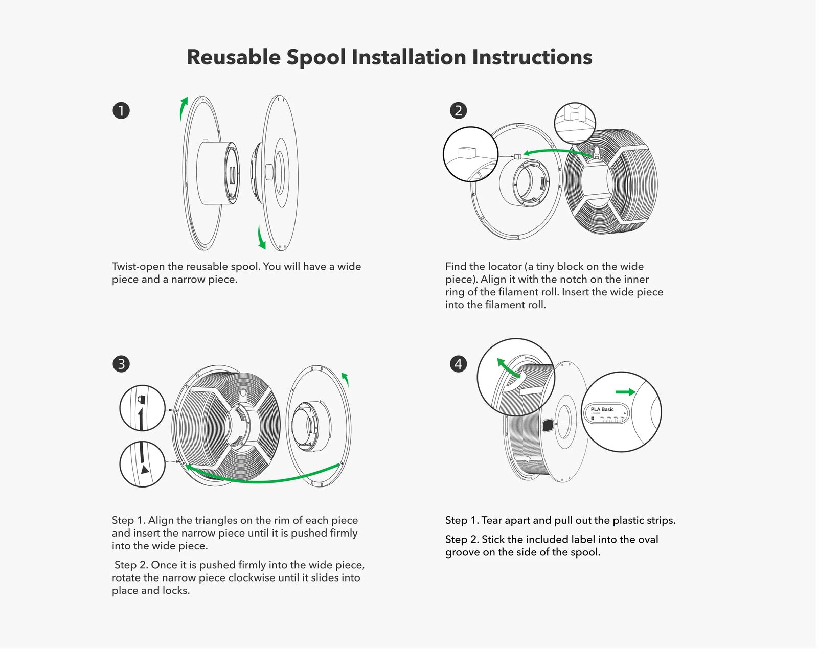 Montagem Bobine Reutiliz&aacute;vel Bambu