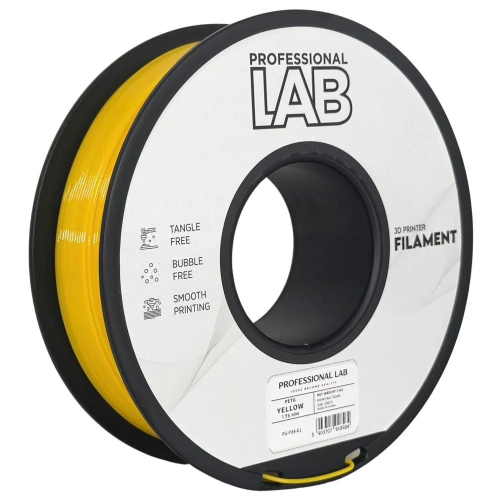 Rolo de filamento amarelo para impressora 3D PROFESSIONAL LAB