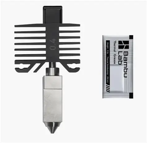 Bico metálico para extrusora 3D com dissipador térmico e pasta térmica Bambu Lab