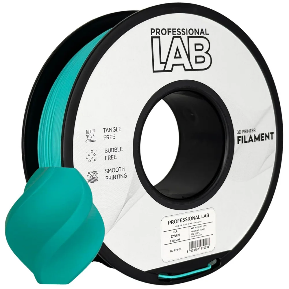 Carretel de filamento ciano para impressora 3D PROFESSIONAL LAB