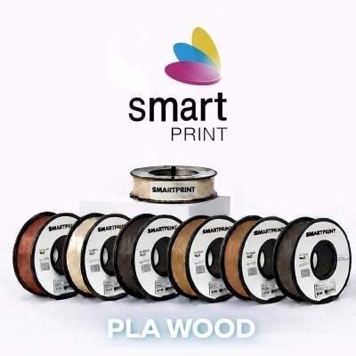 Bobinas de filamento SmartPrint PLA WOOD para impressão 3D com várias cores de madeira
