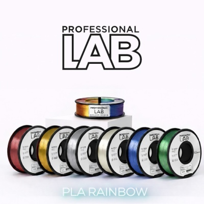 Conjunto de bobinas de filamento PLA para impressão 3D em várias cores com rótulos PROFESSIONAL LAB