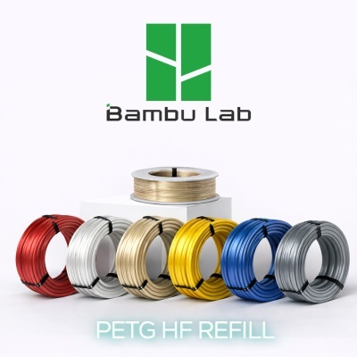 Rolos coloridos de filamento PETG HF da Bambu Lab para impressão 3D