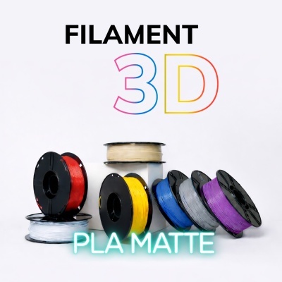 Bobinas coloridas de filamento para impressão 3D com texto PLA MATTE