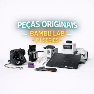 Peças originais para impressora 3D Bambu Lab P1 Series em fundo branco