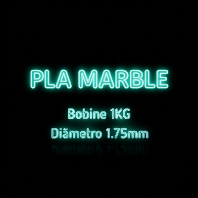 Texto luminoso azul neão PLA MARBLE, Bobine 1KG, Diâmetro 1.75mm