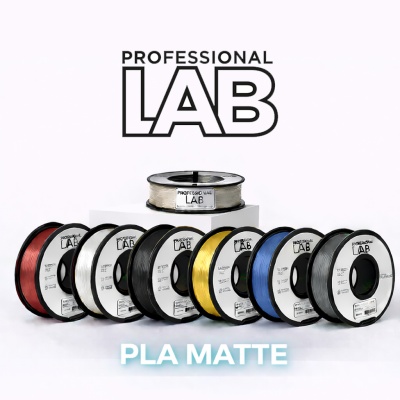 Carretéis de filamento PLA mate para impressora 3D em várias cores com texto PROFESSIONAL LAB PLA MATTE