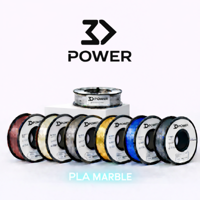 Bobinas de filamento PLA marble colorido para impressão 3D da marca 3D Power