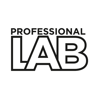 Texto preto em fundo branco com as palavras PROFESSIONAL LAB