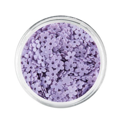Pote transparente com confetis flor lilás