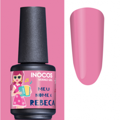 Verniz gel INOCOS cor rosa claro com rótulo personalizado
