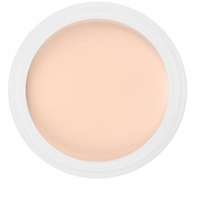 Pó compacto bege claro em embalagem branca