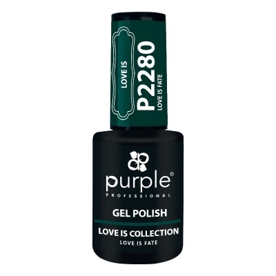 Frasco de verniz gel para unhas preto e verde da Purple Professional