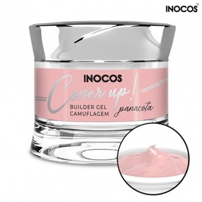 Gel de construção para unhas rosa panacota em frasco com tampa cromada