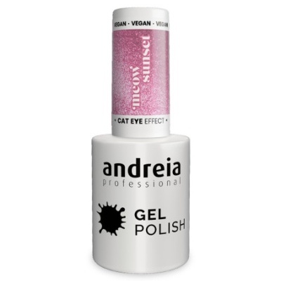 Frasco verniz gel Andréia Professional com tampa rosa brilhante e texto CAT EYE EFFECT