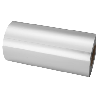 Rolo de filme plástico transparente com núcleo castanho