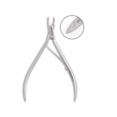 Alicates de unhas metálicos prateados com gravação Ingcos