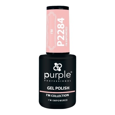 Esmalte gel Purple Professional P2284 com tampa rosa e frasco preto.