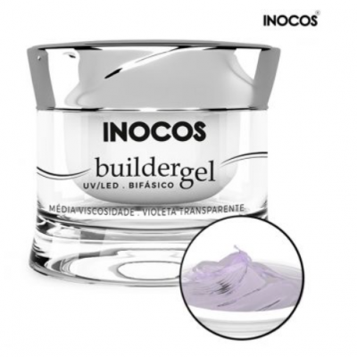 Frasco de gel de unhas INOCOS buildergel com tampa prateada