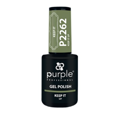 Frasco de verniz gel para unhas Purple Professional cor verde oliva